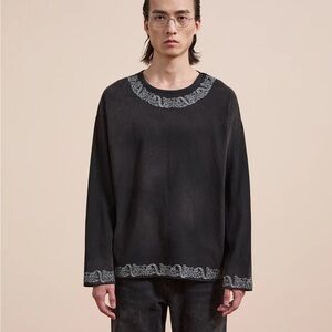 FOUND METALLIC LONG SLEEVE EMBROIDERED TEE